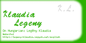 klaudia legeny business card