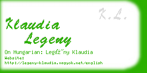 klaudia legeny business card